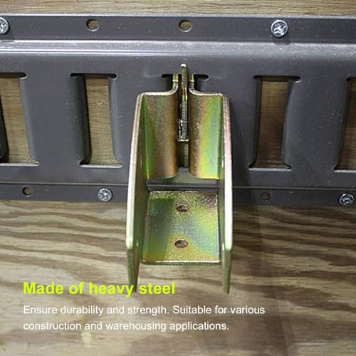 Image of KIMISS 4PCS E Track Wood Beam Brackets for Truck Trailer Van, Heavy Duty Lumber Storage Socket, End Fittings for RV Cargo Trailer Accessories