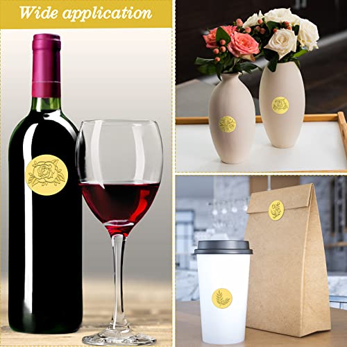 540 Pcs Gold Embossed Envelope Seals Stickers Flowers Plants Self Adhesive Seal Stickers Wax Seals Stickers For Wedding Invitations Greeting Cards Party Certification Diy, 6 Styles #TOP6