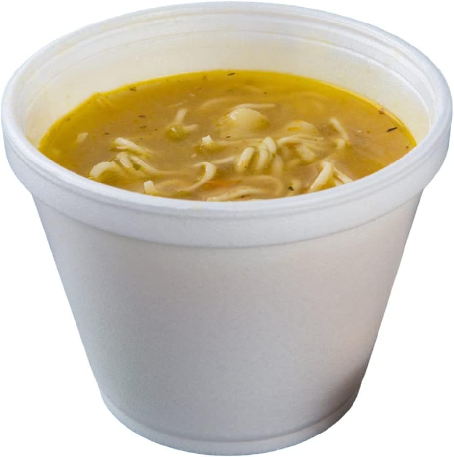 AMZ Empire 12 Ounce Customizable Deli Foam Container With Vented Lid 50/Case, For Hot And Cold Food/Containers with Matching Covers/Dessert Ice Cream Yogurt Cups/Set of 50 (12 oz)