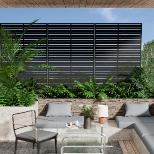 NicBex Outdoor Privacy Screen 72" HDPE Decorative 6 Panels for Patio,Black by NicBex - Used condition - Image 4