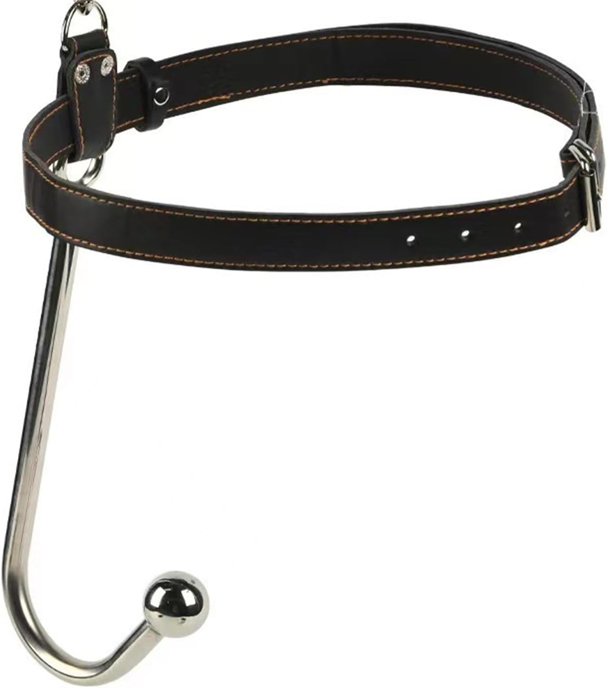 Sm Backhand Hook Back Court Metal Anal Plug Flirting Sex Products Women's Erotic Leather Buckle with Porous Mouth Plug Restraint Handcuffs Set