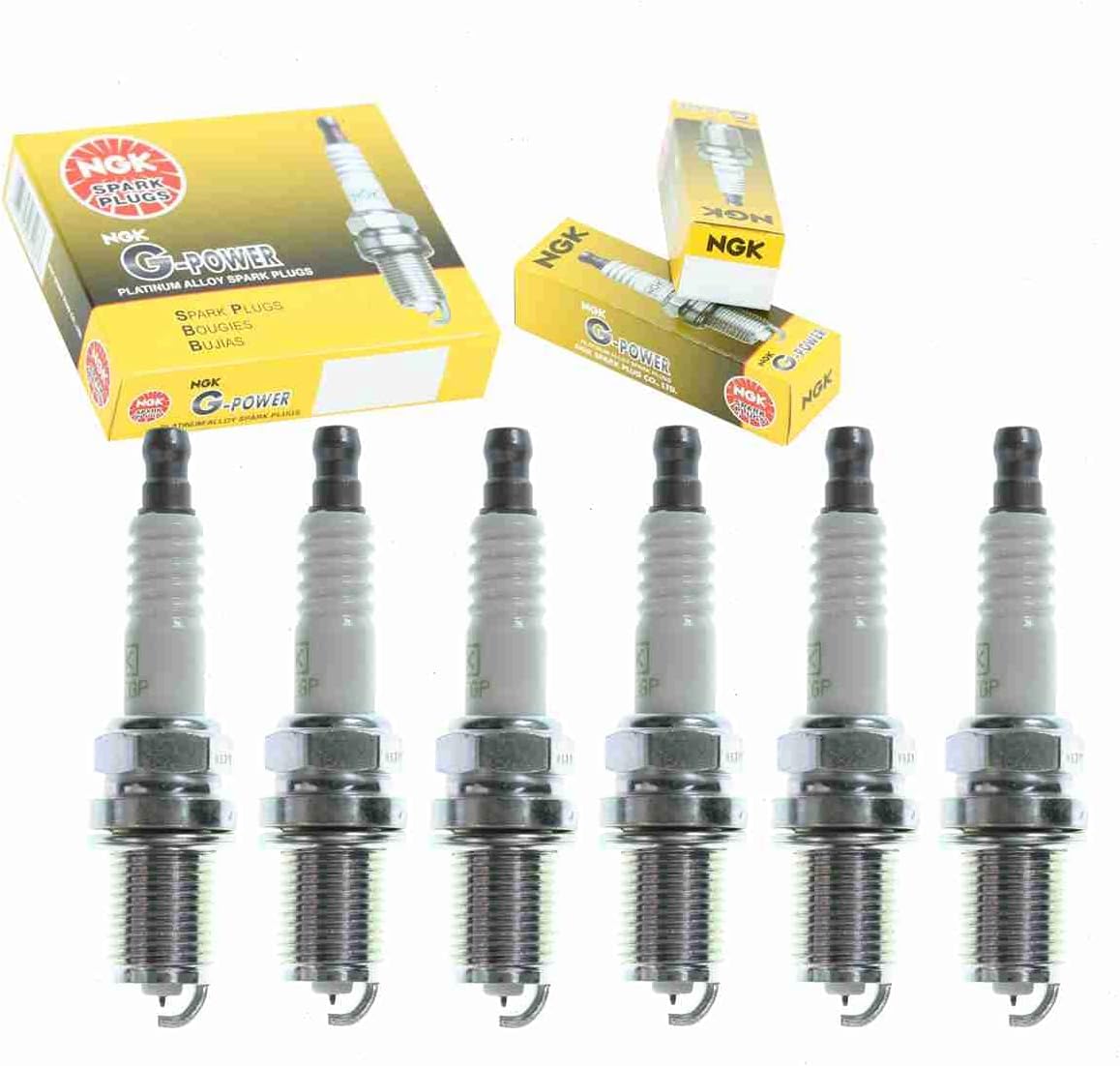 6 pc NGK G-Power Spark Plugs compatible with Audi A4 Quattro 2.8L 3.0L 3.2L V6 1996-2009