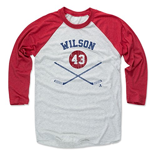 500 LEVEL Tom Wilson Tee Shirt (Baseball Tee, Medium, Red/Ash) - Washington Raglan Tee - Tom Wilson Sticks B
