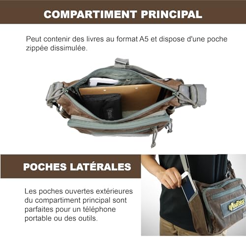 Sac à bandoulière compatible MOLLE réversible Magforce nylon - 5