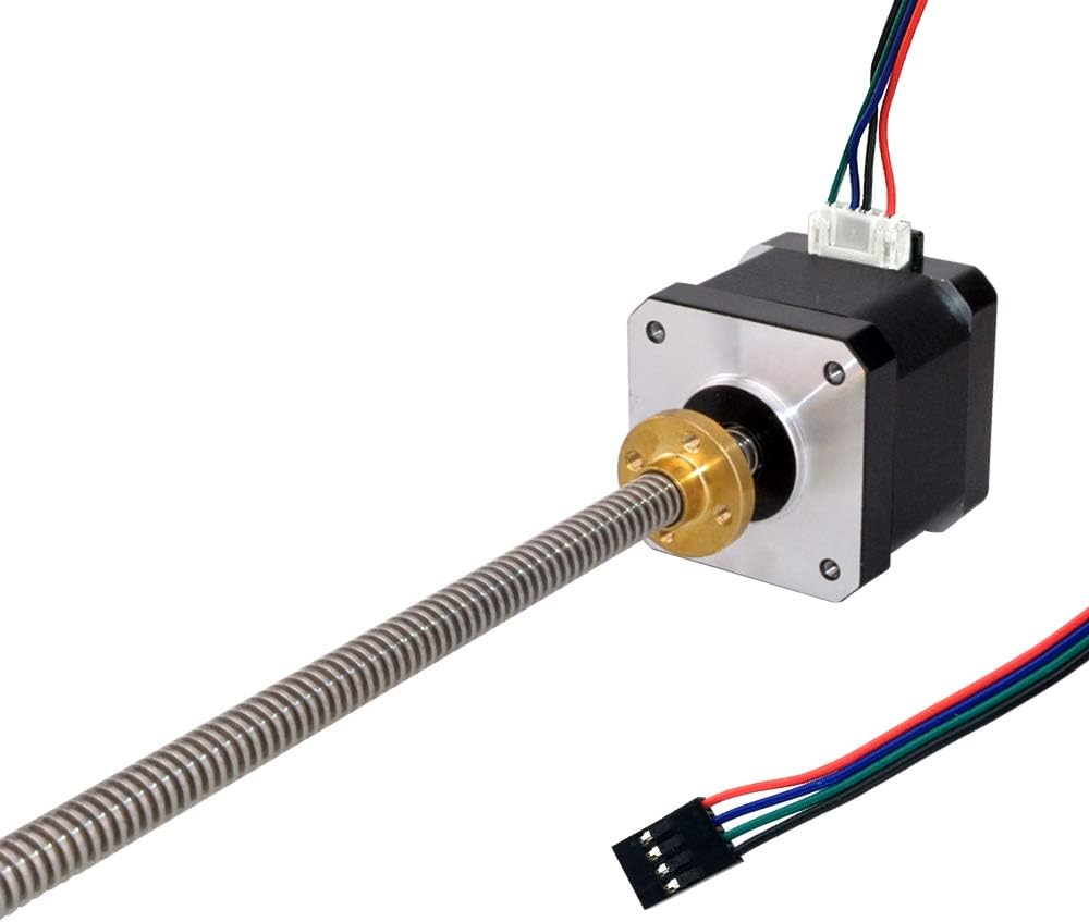 310mm Tr8x2 Lead Screw Nema 17 Integrated Linear Actuator Stepper Motor with External Brass Nut 1.5A 59oz-in for RepRap Prusa i3 3D Printers Z Axis CNC