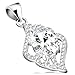 Produktbild ORDO Diamonds® 925 Sterlingsilberanhänger, Anhänger aus 925 Silber, Kettenanhänger 925 Silber, Damenanhänger, rhodiniert, Blattumriss, gewellte Konturen, Oval aus Zirkonia, gepunzt, 2.4g