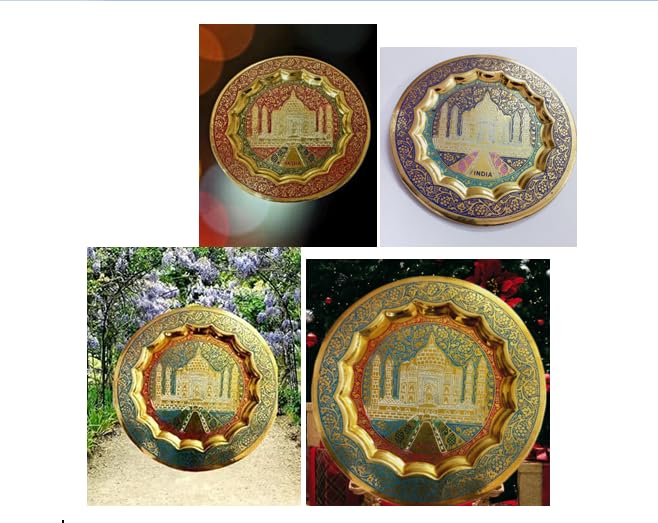 Exclusive Global Ornate Hand Painted Wall Plate Taj Mahal 5.5"" Handicraft Showpiece Gift Home Decor