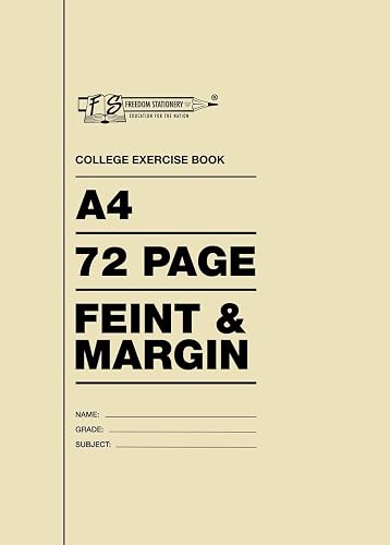 A4 72 Pages Feint and Margin College Exercise Books (Pack of 20)