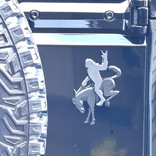 Add-A-Sasquatch Emblem for Bronco, 3x4 Inch, Off-Road Decal with 3M Adhesive, Custom Vehicle Accessory (Sasquatch Riding Bronco Set#3) — view 2