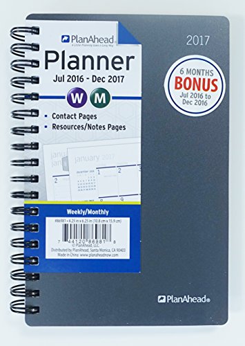Planahead Small 18 Month Planner, July 2016 - December 2017, Assorted Colors (86981) #TOP3