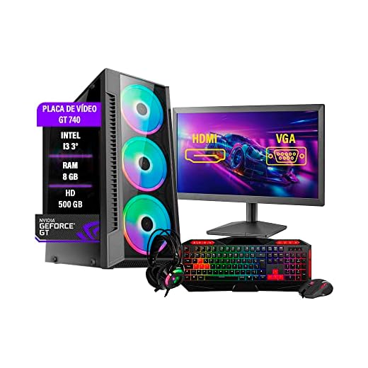 Pc Gamer Completo Hércules Intel i3 3º Ger. GT 730 8GB HD 500GB Wi-fi
