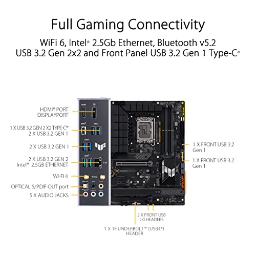 TUF GAMING H770-PRO WIFI Scheda madre Intel® H770 (LGA 1700) ATX, DDR5, PCIe 5.0, slot PCIe 4.0 M.2, 14+1 DrMOS, Intel® 2.5Gb Ethernet, DisplayPort, HDMI, USB 3.2 Gen 1 Type-C®, Aura Sync - Scheda madre - Immagine 4