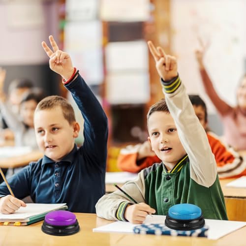 BEAN LIEVE Recordable Answer Buzzers - Set of 4, Personalized Sound, Game Show Buzzers for Family Game, Trivia Nights and Classroom Teaching - Image 3