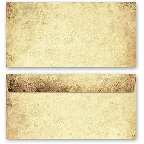 10 envelopes (windowless) Antique & History, Old Paper DIN Long (220x110 mm) | Paper-Media Cover