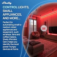 Shelly 1PM Mini Gen4, WLAN-betriebener Smart-Relaisschalter, 8A, Leistungsmessung, Hausautomation, Fernsteuerung, Kein Hub Erforderlich, Alexa, Apple HomeKit & Google Home, Zigbee & Matter (1 Stück) – Ansicht 6