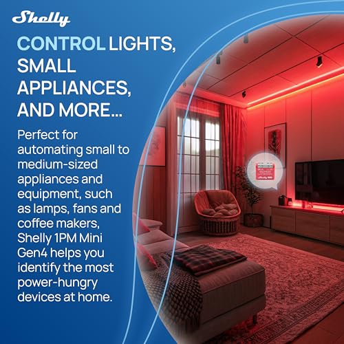 Shelly 1PM Mini Gen4, Interruttore Relè Intelligente Wi-Fi, 1 Canale, 8A, Monitora Il Consumo Di Energia, Domotica, Nessun Hub Richiesto, Certificato Matter, Alexa, Google, Homekit, Zigbee - 6