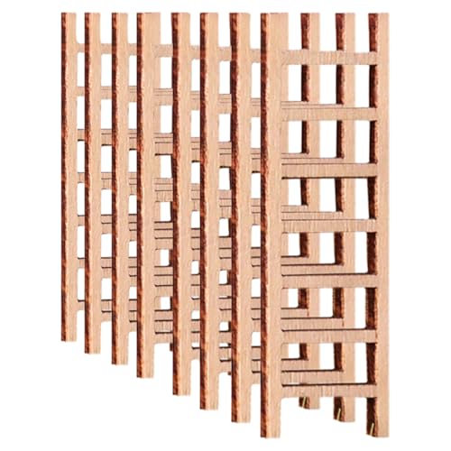HOOTNEE 8pcs Mini Wood Ladder Small Dollhouse Accessories for DIY