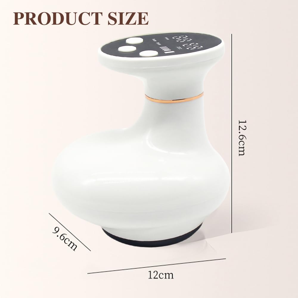 MAOYING Masaje 4 en 1 para combatir la celulitis - dispositivo eléctrico con vacío y guasha, piel más firme y mejor circulación, masaje profundo con calor, para uso en todo el cuerpo en casa (blanco)