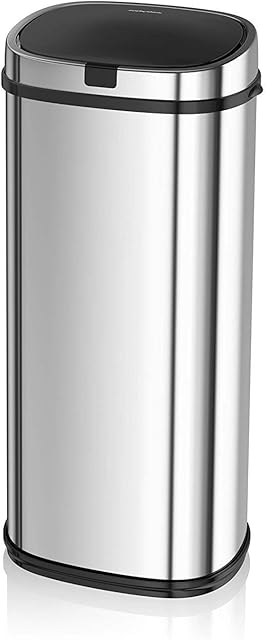 Morphy Richards Chroma 971519 Square Sensor Bin with Motion Sensing Technology and 3 Lemon Scented Bin Liners, 50L, Stainless Steel