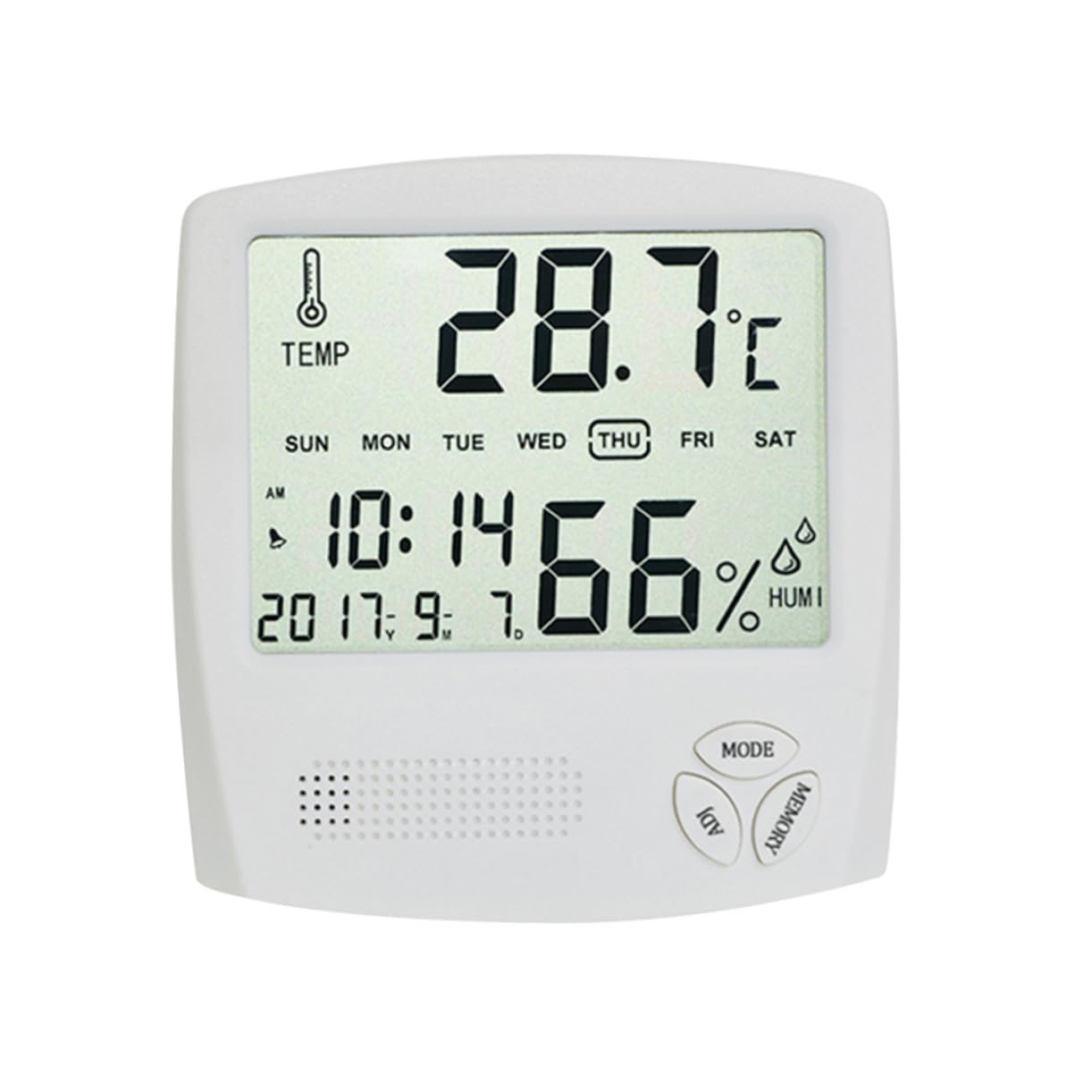 OFFSCH Hygrometer Temperature Gauge Meter Humidity Gauge Electronic Thermometer Monitor Digital Display White