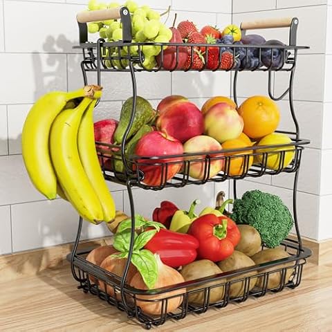 EACONPT 3-Tier Fruit Basket Cover