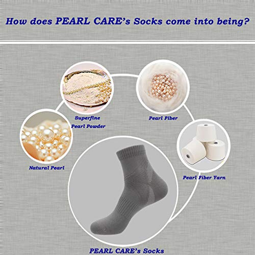 Mens Decrease-Odor Ankle Socks Cotton & Pearl-Fiber Quarter Socks (5 Pack)3