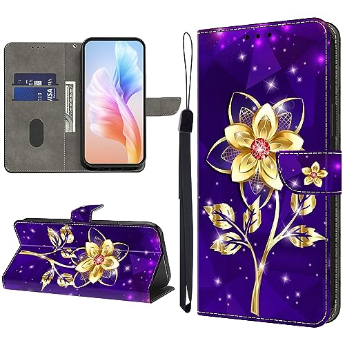 Étui pour Google Pixel 9 Pro protection magnétique avec porte-cartes de crédit et cuir fleur