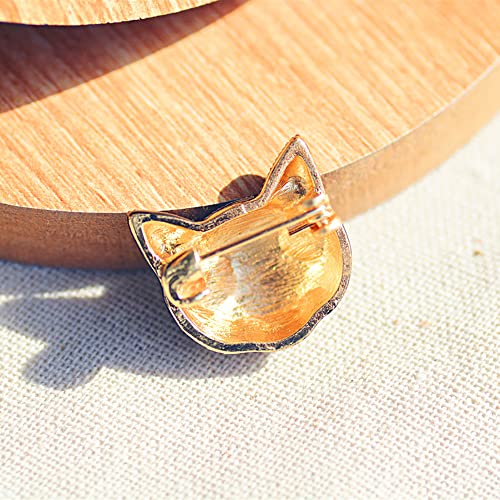 Vintage Small Cat Head Rhinestone Brooch Pin For Women Girl Fashion Cartoon Animal Lapel Pins Dress Accessories Delicacy Birthday Christmas Party Jewelry Gift #TOP3