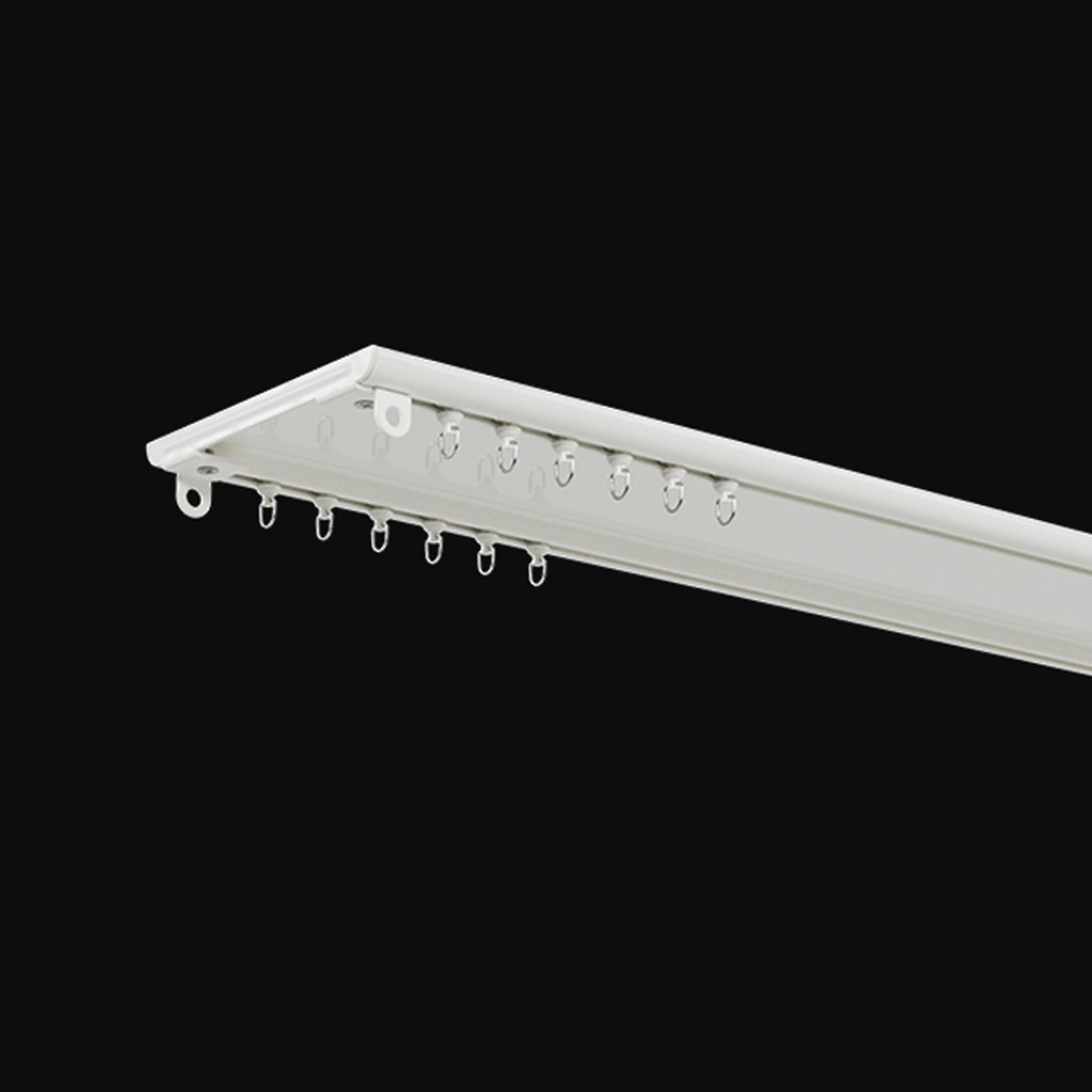 Rail De Rideau De Plafond Ultra Fins, 190cm Double Tringle A Rideaux en Aluminium Blanc, Rail Pour Rideaux, Séparateur De Pièce