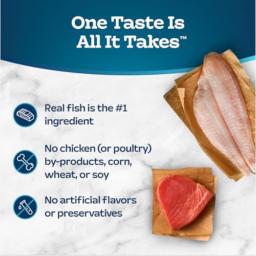 Image of Blue Buffalo Tastefuls Natural Wet Cat Food Cans, Pate Style, Ocean Fish and Tuna Entree 3-oz Cans (Pack of 4)