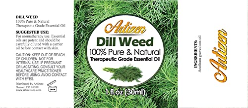 Artizen Dill Weed Essential Oil (100% Pure & Natural - UNDILUTED) Therapeutic Grade - Huge 1oz Bottle - Perfect for Aromatherapy, Relaxation, Skin Therapy & More!