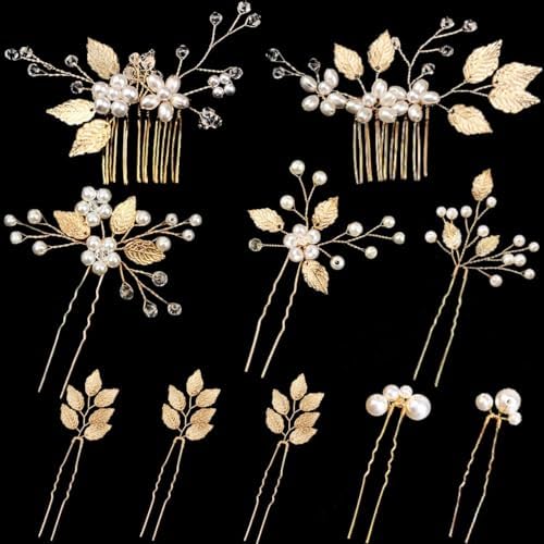 Bridal Jewelry Flower Head Pieces Pearl Hair Clip Pin For Bride Bridesmaids Women Vintage Gold Color Hairpin Wedding Accessories main image 1