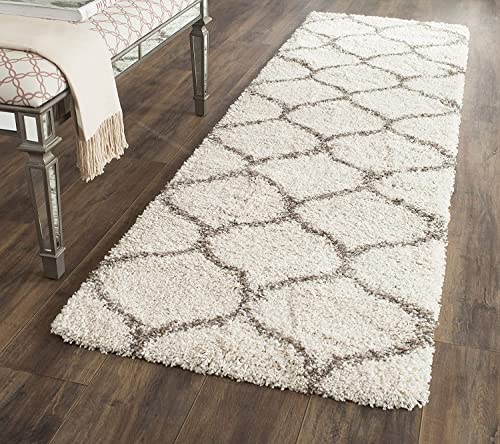 Image of Handwoven Microfibre 3D Rug for Living Room (Ivory & Grey Moroccan, 2 X 5 Feet (Runner), Microfibre)