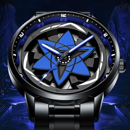 Image of Branded Men's Sport Quartz Watch Ninja Wheel Dial 360 Rotating Casual Fashion Stainless Steel Alloy Mens & Boy's Luxury Metal Gift Creative Watch