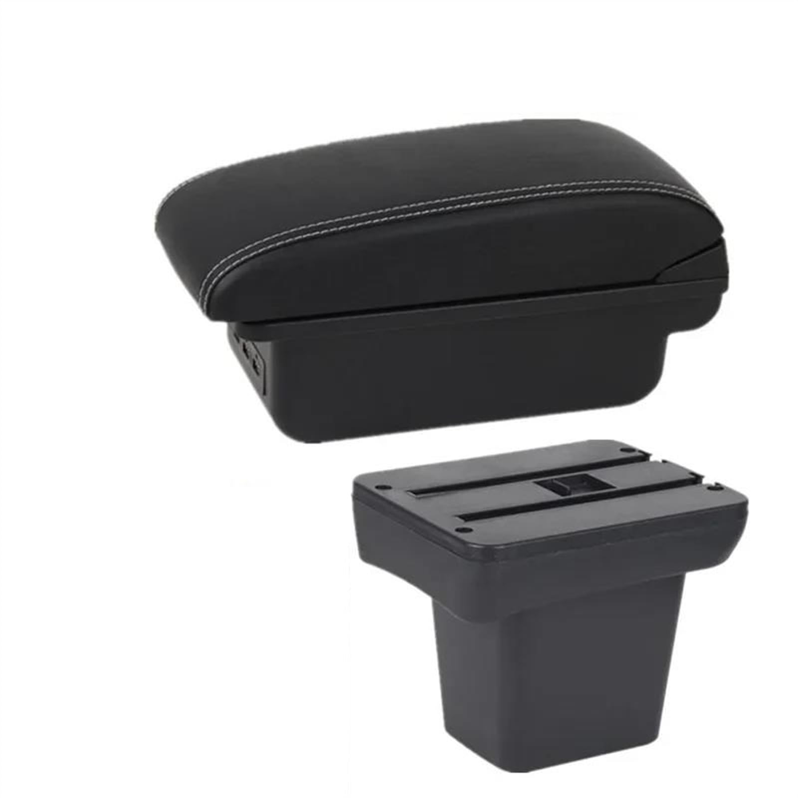 NMJLQW Storage Rack Car Accessories Armrest Box 2006-2012 Center Storage Box Dedicated Retrofit For Freelander 2(B1 white line)