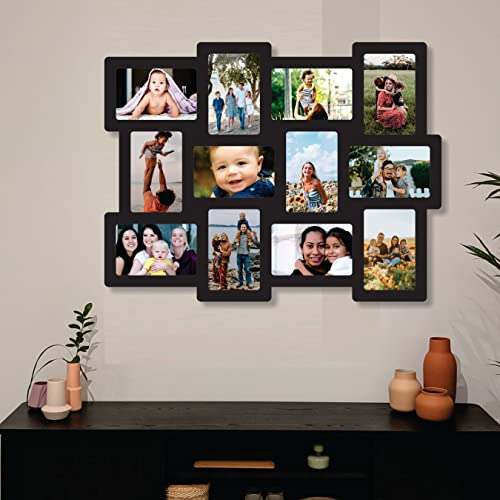 Image of Creative Arts n Frames One Piece Joint less Wooden Multi Picture Collage Photo Frame Home Decor Items Wall Decoration for living room Gift (Same12 18x24 inch 12 Photos Picture Frame in 1 Piece)