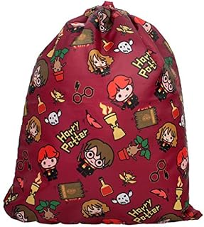 Harry Potter Chibi Drawstring Bag Burgundy