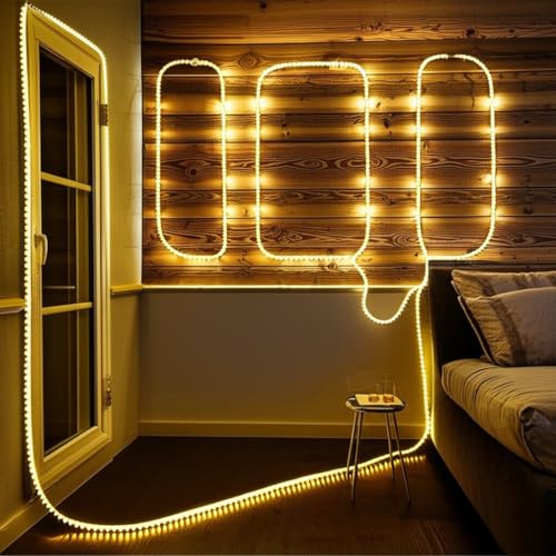 Image of XERGY 15 Meter LED Rope Light - 72 LEDs /M, Warm White, Waterproof Flexible Decorative Lights for Home, Garden, Balcony, Party, Wedding & Festival Decoration