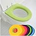 Dealglad® New 2pcs O-shaped Bathroom Warmer Washable Cloth Toilet Seat Cover Pad Mat (Random Color)