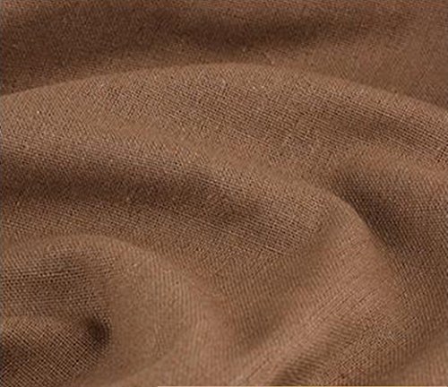 moonfarm 選べる21色 カラー 綿 麻 無地 生地 約 2m 幅1.5m (珈琲(コーヒー))