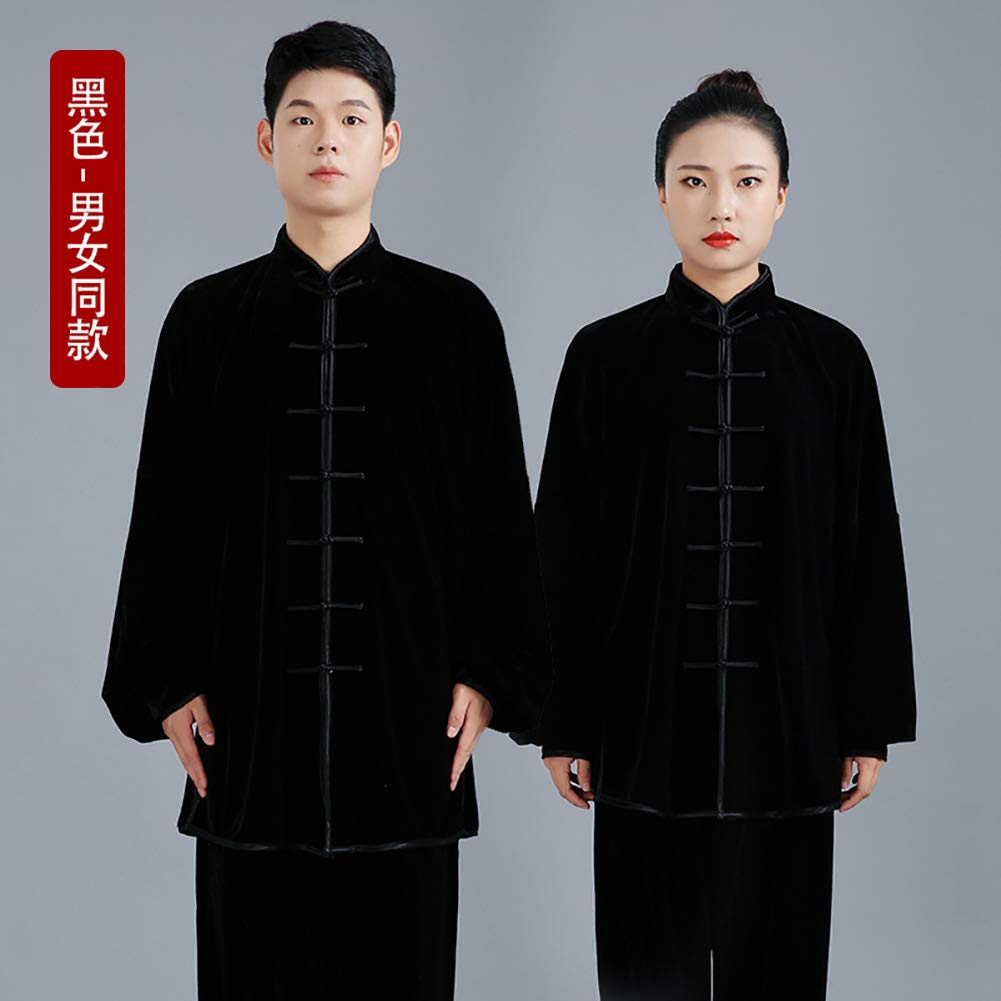 Unisex Ropa De Tai Chi Tang Traje de Artes Marciales Kung Fu Uniformes Disfraces Manga Larga Tops y Pantalones Adecuado para Primavera Otoño e Invierno