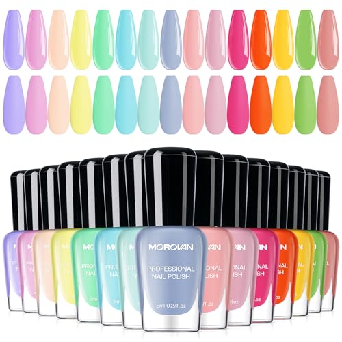 Nail Polish Set Fingernail: Pastel Macaron Rainbow Nail Polish Ki...