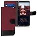 Produktbild kwmobile Hülle kompatibel mit Huawei Y7 (2018)/Y7 Prime (2018) - Kunstleder Wallet Case mit Kartenfächern Stand in Dunkelrot Schwarz