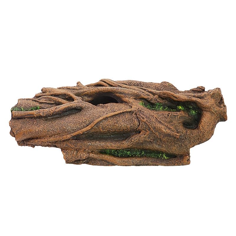 2 szt. Dekoracje do jaskini i akwarium, sztuczne drewno Driftwood kryjówki w, wielowejście dla ryb terrarium narożnego zbiornika na ryby, 13,4" dł. 6,3" szer. 4,1" wys
