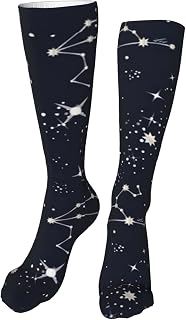 702 Unisex Sports Socks Zodiac Constellations Leo Work Socks Anti-Slip Running Socks Breathable Office Socks For Climbing Women 50Cm