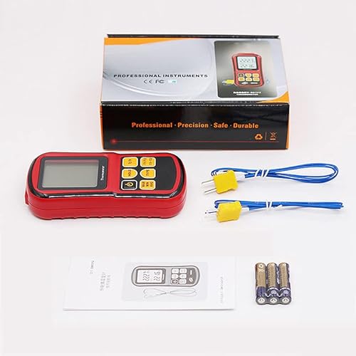 Mengshen Digital Thermometer, 2-Channel K-Type Thermocouple Probe Sensor Temperature Meter Gauge for K/J/T/E/R/N/S Type, -200℃ to 1372℃ (-328℉ to 2501℉)