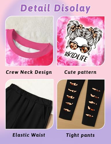 Toddler Girl Clothes Tie Dye Sweatshirt Top and Leggings Sweatpants 2 Piece Girls Clothes Fall Winter Outfits4