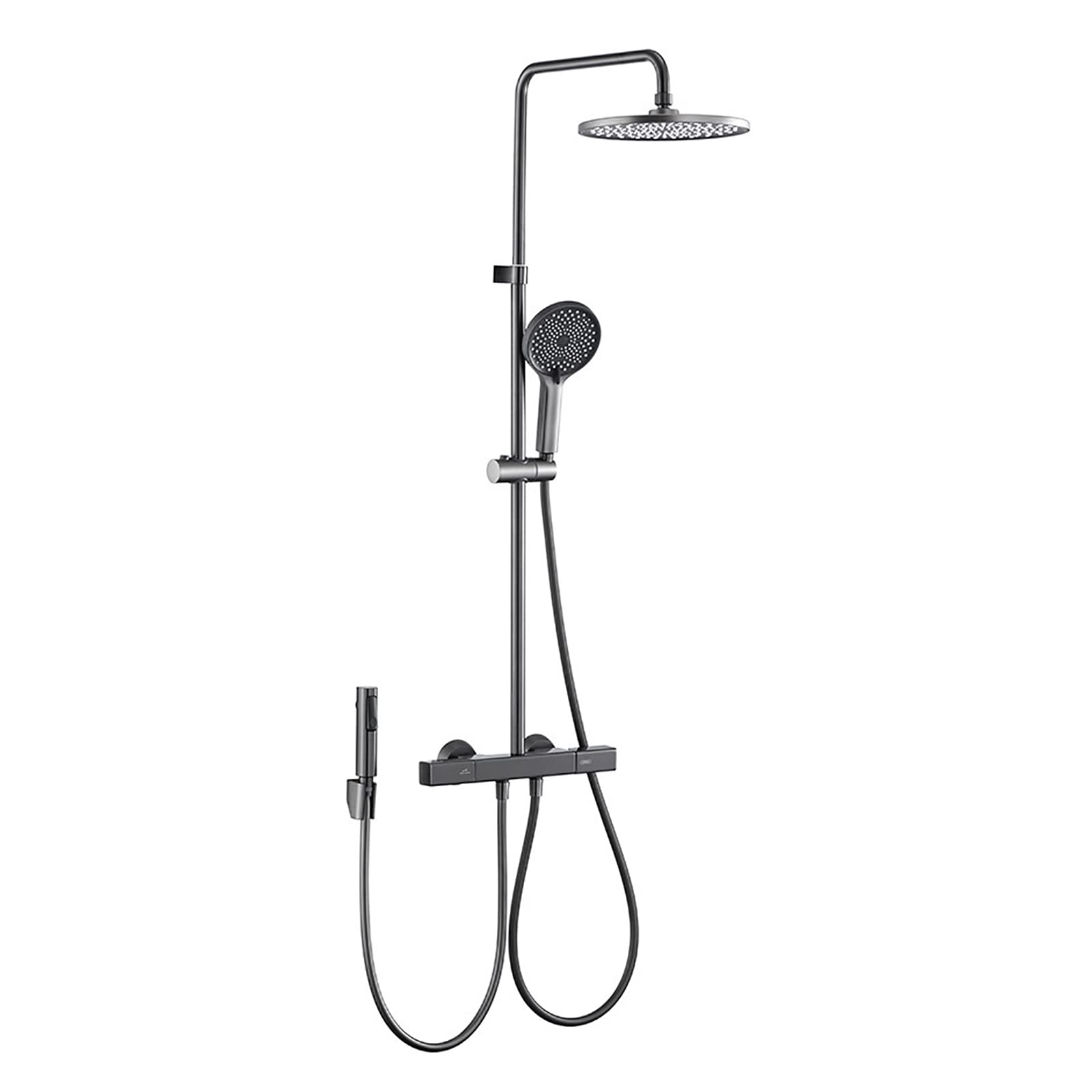 WOTZOV Shower System, Faucet Set Wall Mounted Combo Gun Grey Rain Mixer With Tub Spout, 10" Rectangle Head, Handheld, Bidet Sprayer