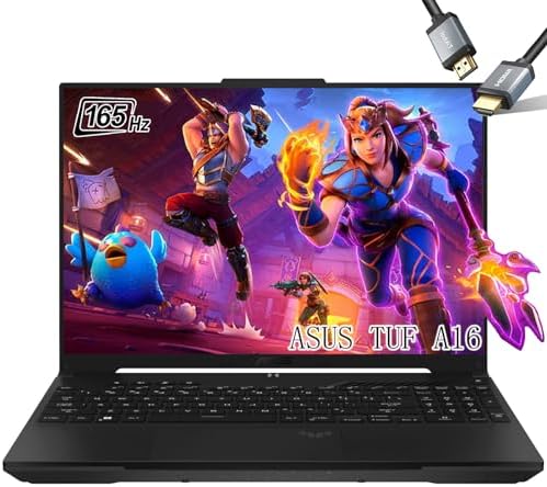 ASUS TUF Gaming A16 Laptop 2023-16″ WUXGA Display 165Hz – Backlit Keyboard – AMD Ryzen7 7735HS Beat i7-12650H – AMD Radeon RX7600S Beat RTX3060 – Thunderbolt4 – Wi-Fi 6 (32GB DDR5 RAM |2TB PCIe SSD)