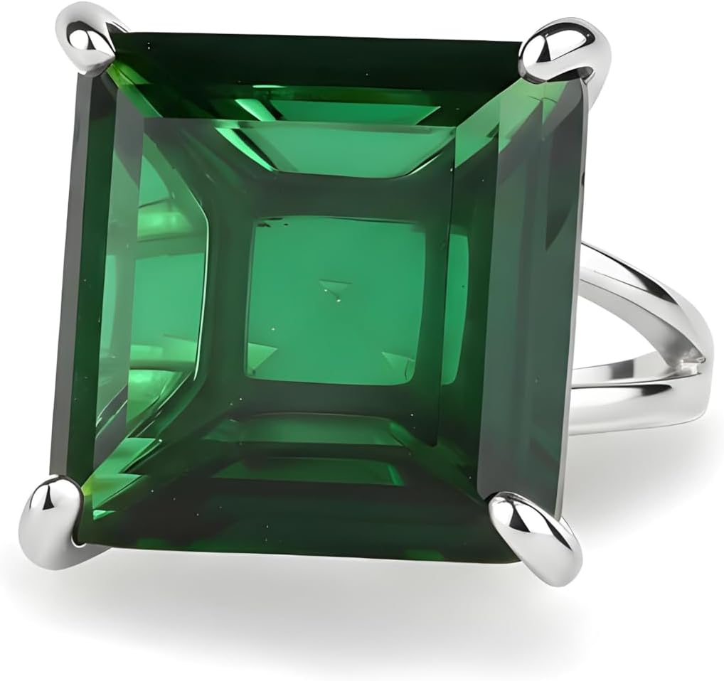 Emerald in 14k Gold - Statement Gemstone Jewelry for Women - Vintage Artisan Handmade Rings - Custom Size - Image 4